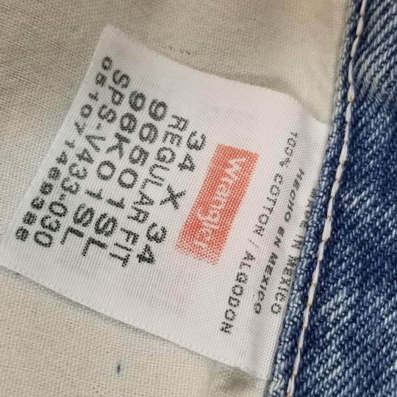 Wrangler Regular U Shape Blue Jeans 34 X 34 - Picture 7 of 12
